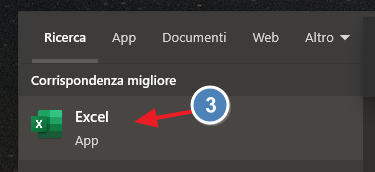 avviare excel