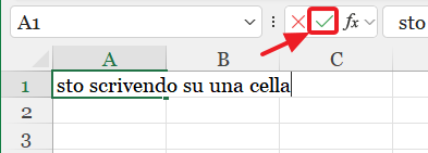 comando spunta invio su barra della formula