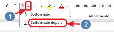 sottolineatura personalizzata