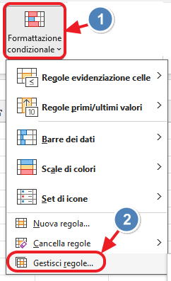 menu gestisci le regole