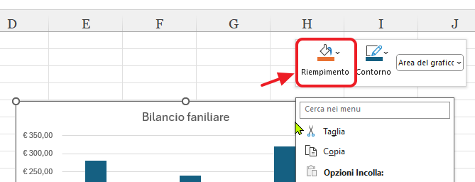 comando riempimento