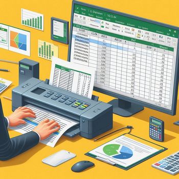 stampante con foglio excel stampato
