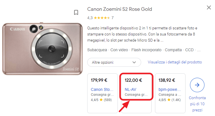 selezione del negozio online