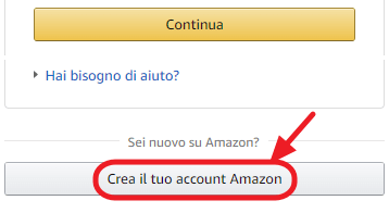 schermata accesso amazon