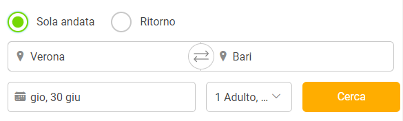 inserimento tratta di viaggio