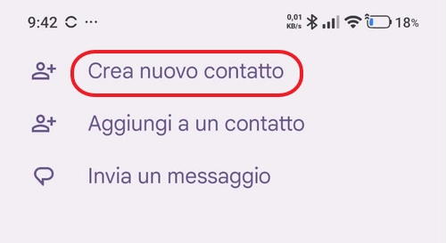 Creare un nuovo contatto
