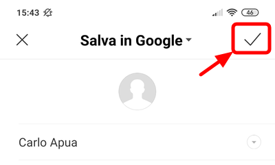 Salvataggio contatto