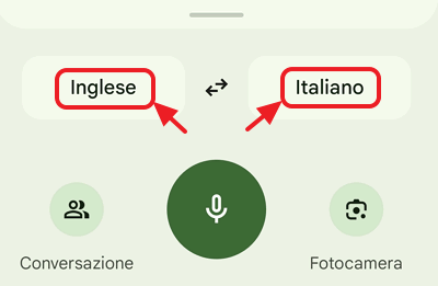 schermata iniziale traduttore