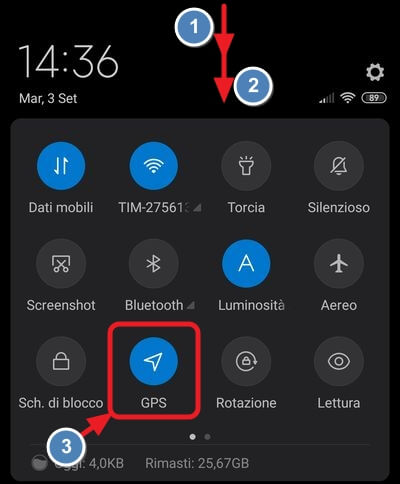 attivazione gps