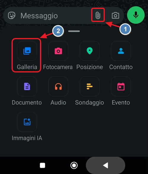 seleziona foto da galleria