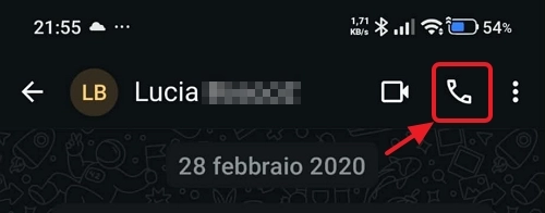 tasto chiama in chat