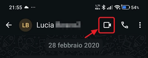 tasto videochiamata