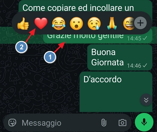 reazione cuore whatsapp