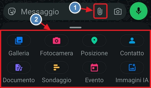 scelta documento posizione contatto
