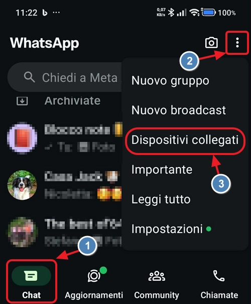 collega un dispositivo WhatsApp