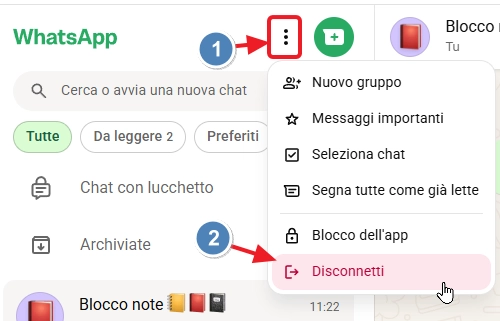 disconnetti dispositivo