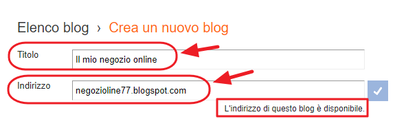 scegli titolo e indirizzo del tuo blog