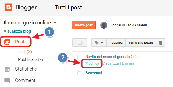 voce modifica post