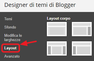 scheda layout