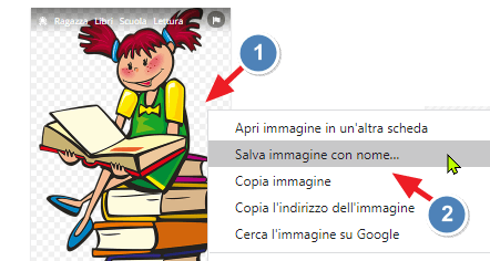 salvare immagini nel proprio pc