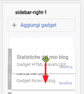 spostamento del gadget