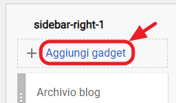 aggiunta di gadget