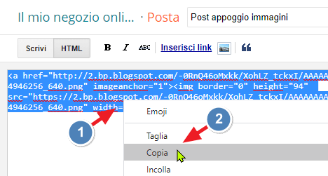 copia codice immagine