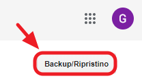 pulsante backup e ripristino