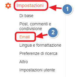 impostazione email