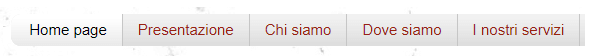 menu orizzontale pagine