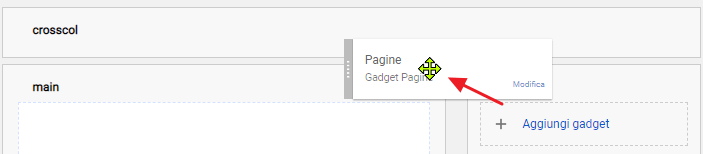 spostamento gadget pagine