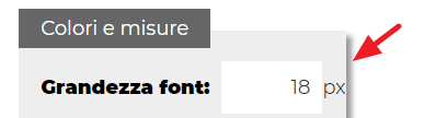 dimensione del font