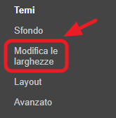 modifa delle larghezze del blog