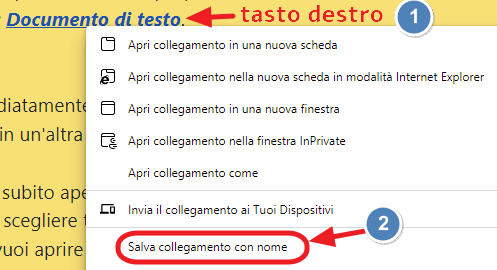 salva collegamento