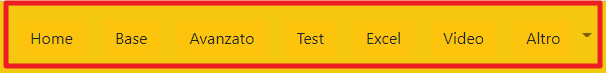 barra di navigazione intestazione pagina