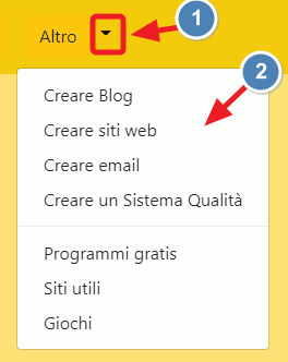 menu a tendina aggiuntivo