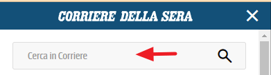 casella di ricerca corriere