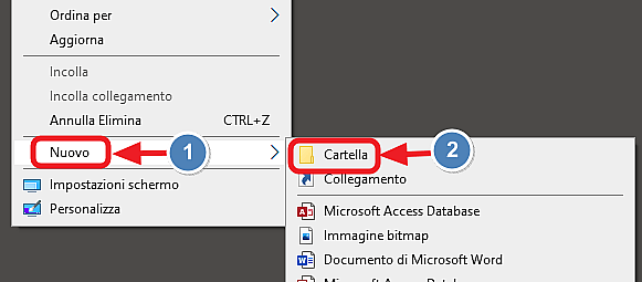 crea nuova cartella