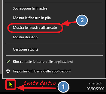 mostra le finestre affiancate