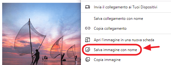 salva immagine con nome