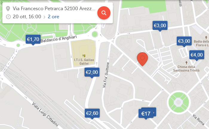mappa dei parcheggi