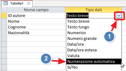 numerazione automatica