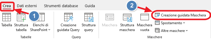 creazione guidata maschera
