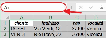 selezione casella nome