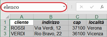 casella nome con nome assegnato