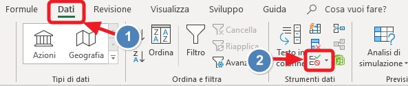 comando convalida dati
