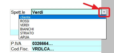 menu a discesa, ovvero a tendina