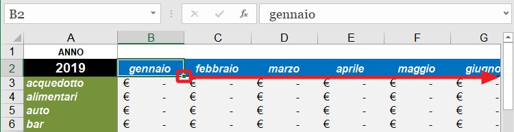 trascina per completare mesi dell'anno