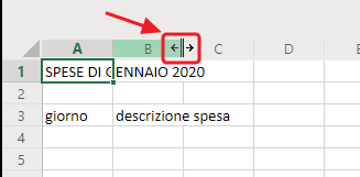 allargae una colonna