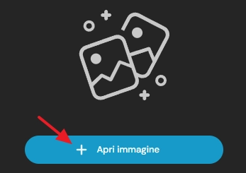 pixlr editor pulsante open image apri immagine